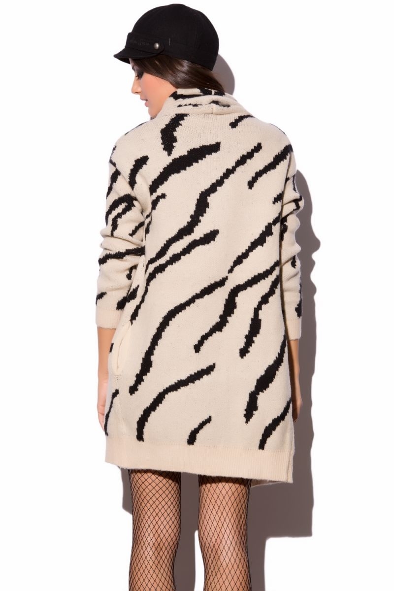 Chaqueta de Punto Estampado Cebra